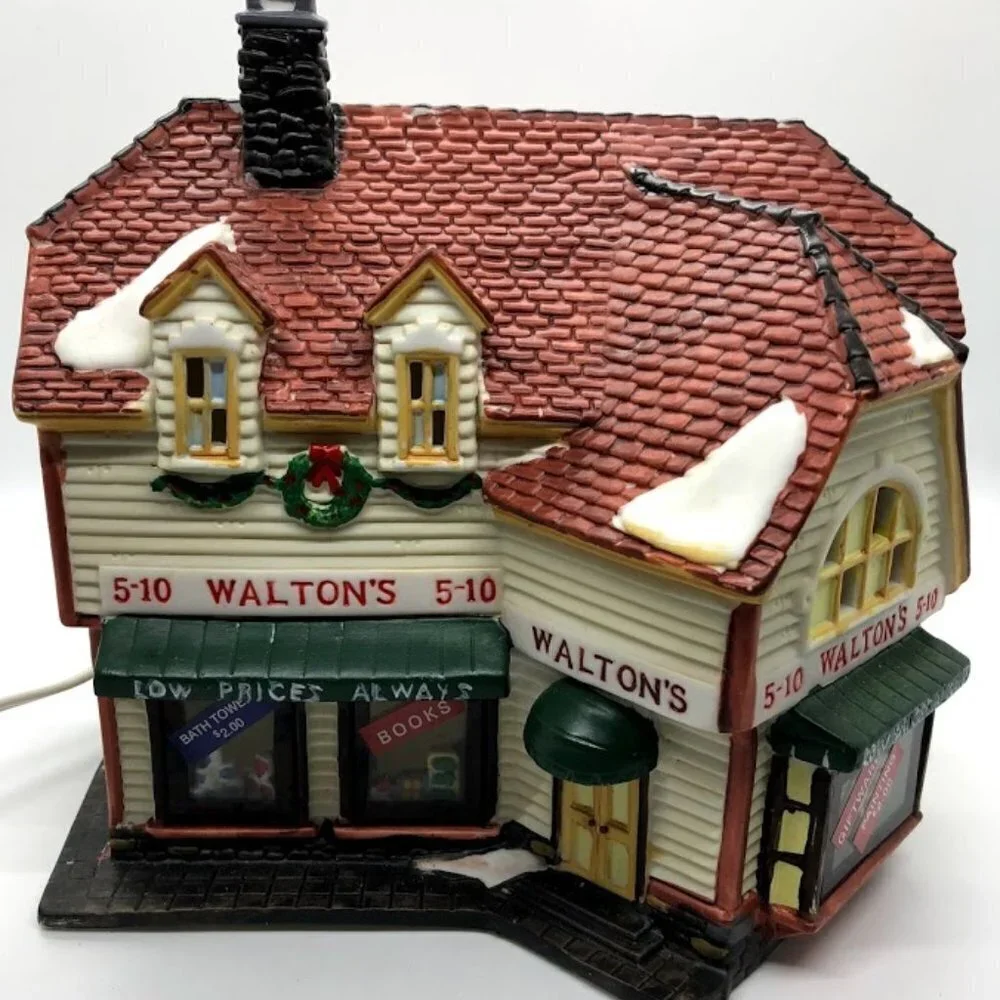 Walton’s 5 & 10 Five and Dime Lighted Christmas Village House Collector Edition